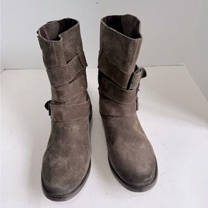 Zigi Soho Crumpet Suede Harness Brown Distressed Boots Size 8